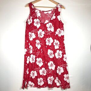 Dressing Clio Women's Medium Red Floral Sleeveless Dress Vintage